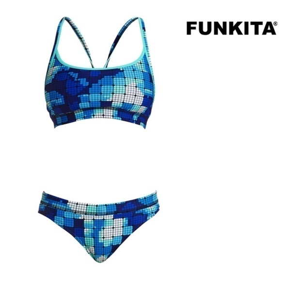 Funkita Deep Impact Racerback Bikini NWT Italian Fabric Australian Design - Picture 4 of 8